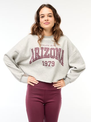 Sweater van joggingstof met print
