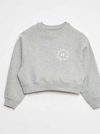 Sweater van joggingstof met print