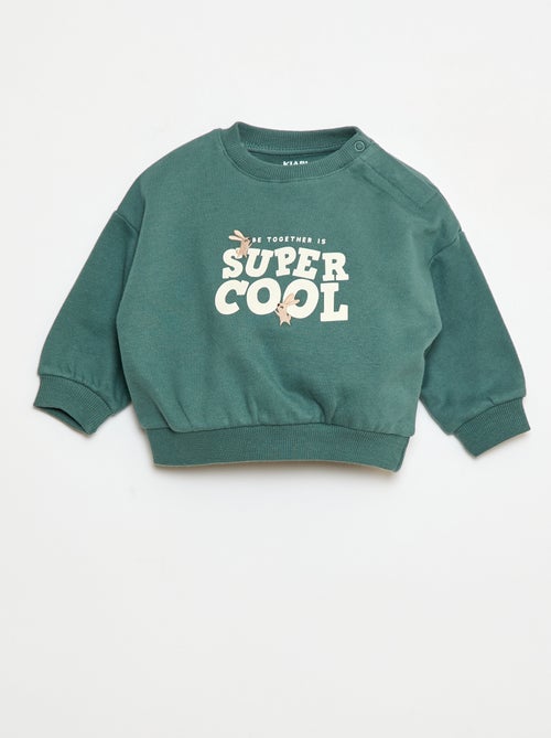 Sweater van joggingstof met print - Kiabi