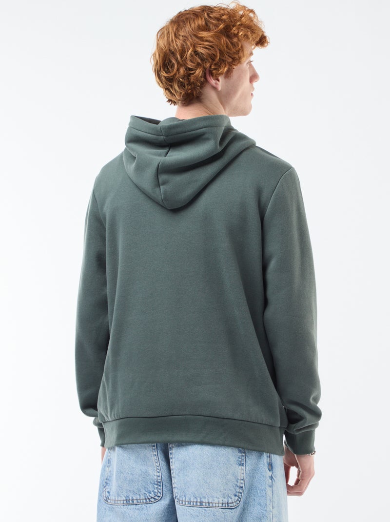 Sweater van joggingstof met print Kaki - Kiabi