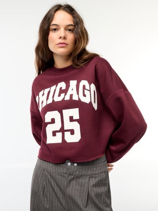 Sweater van joggingstof met print