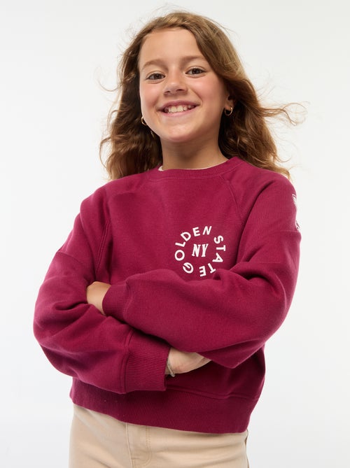 Sweater van joggingstof met print - Kiabi