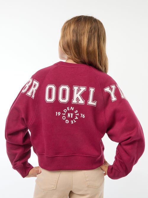 Sweater van joggingstof met print - Kiabi