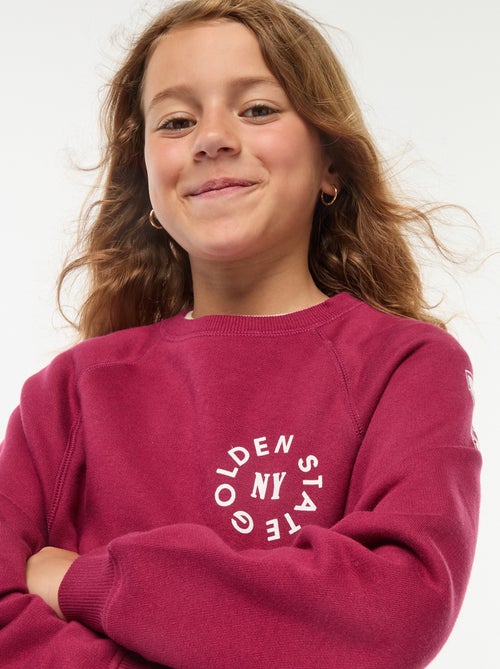 Sweater van joggingstof met print - Kiabi