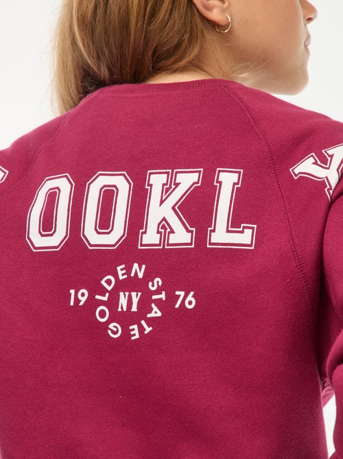 Sweater van joggingstof met print - Kiabi