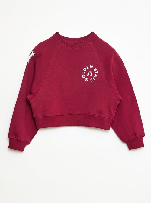 Sweater van joggingstof met print - Kiabi