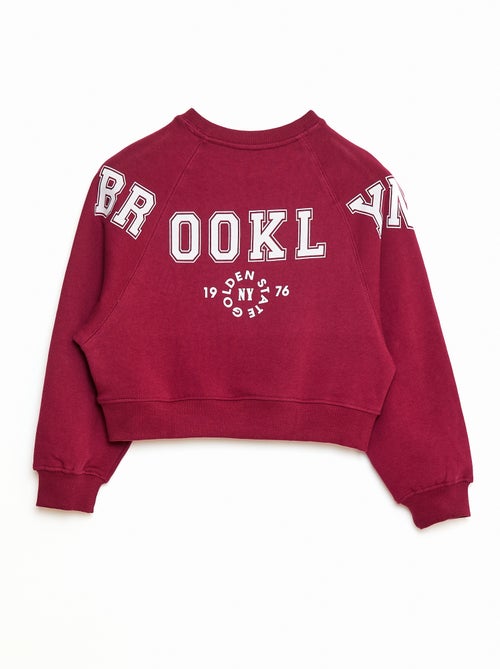 Sweater van joggingstof met print - Kiabi