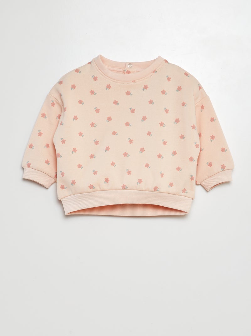 Sweater van joggingstof met print ROSE - Kiabi