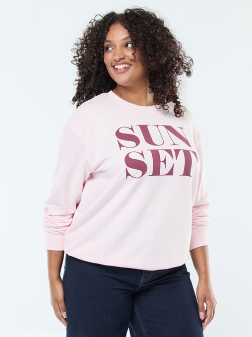 Sweater van joggingstof met print - Kiabi