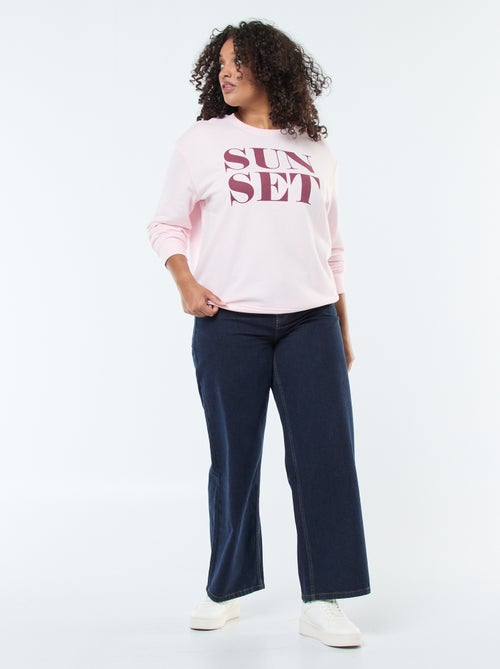 Sweater van joggingstof met print - Kiabi