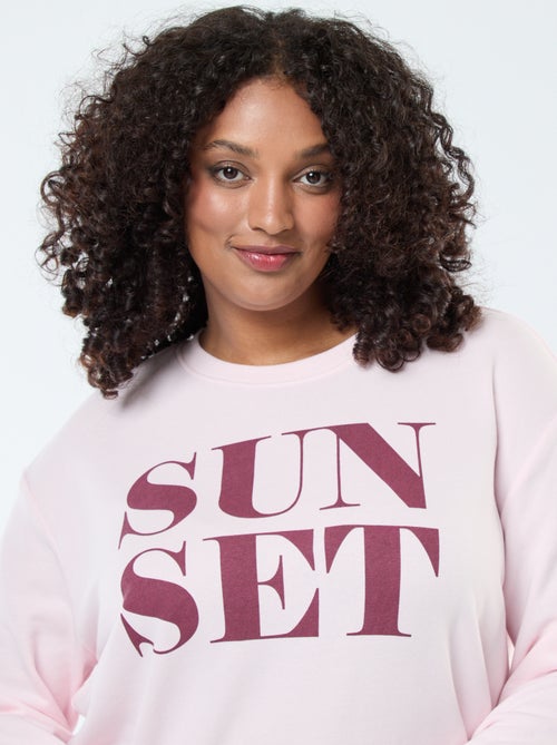 Sweater van joggingstof met print - Kiabi