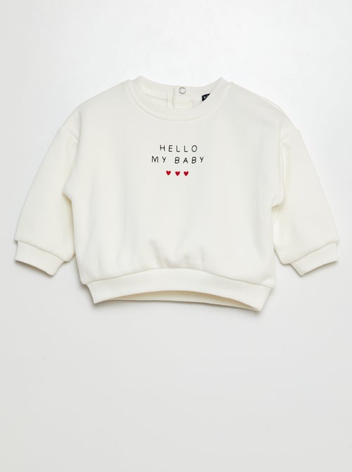 Sweater van joggingstof met print - Kiabi