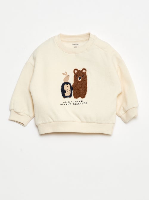 Sweater van joggingstof met print - Kiabi