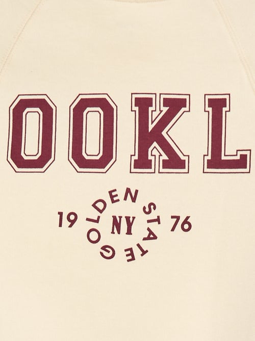 Sweater van joggingstof met print - Kiabi