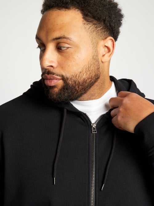 Sweater van joggingstof met rits en capuchon - Kiabi