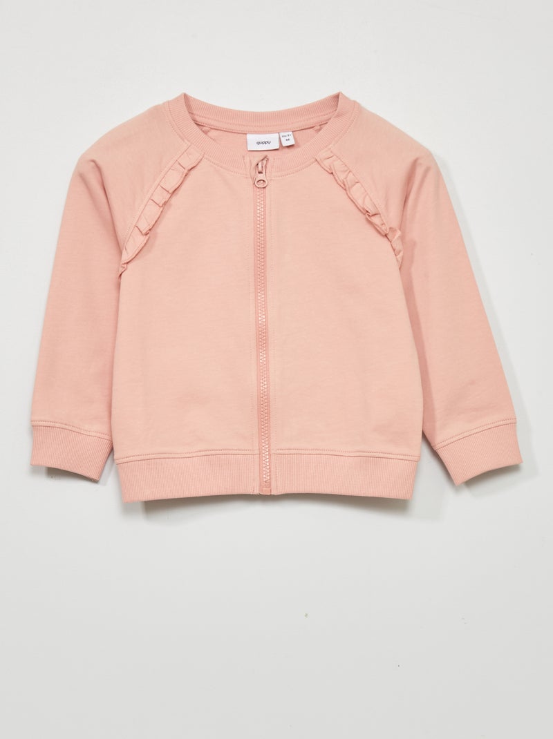 Sweater van joggingstof met rits ROSE - Kiabi