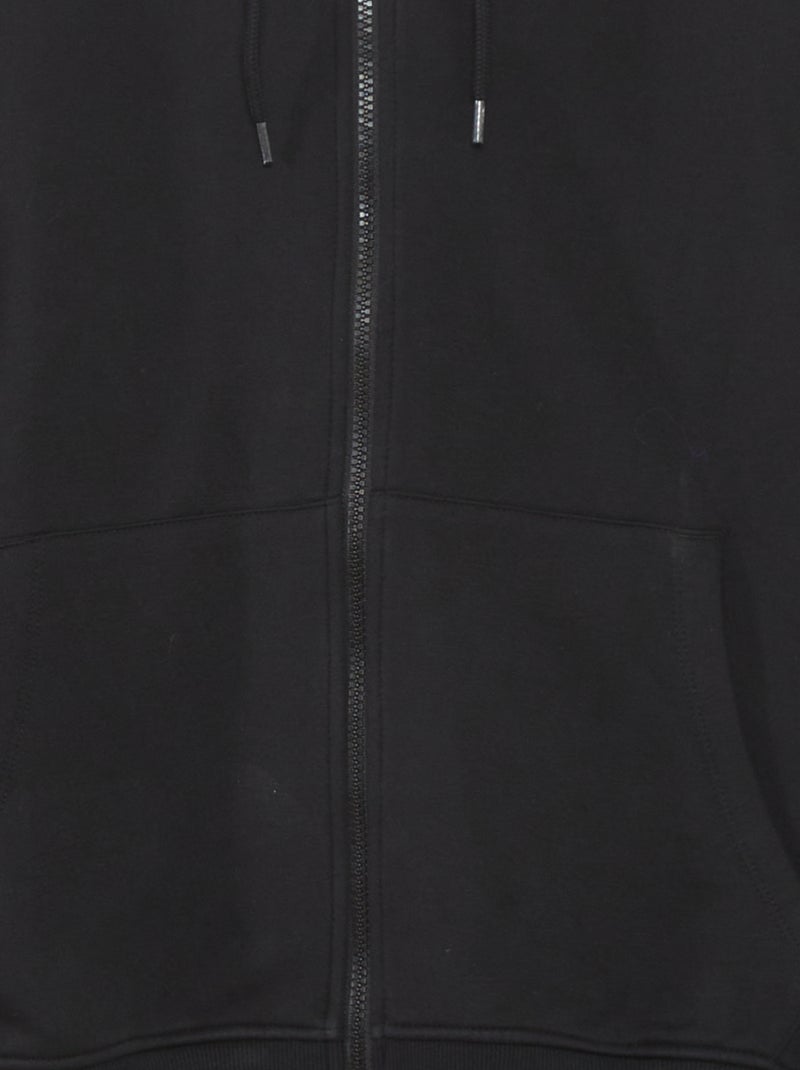 Sweater van joggingstof met rits ZWART - Kiabi