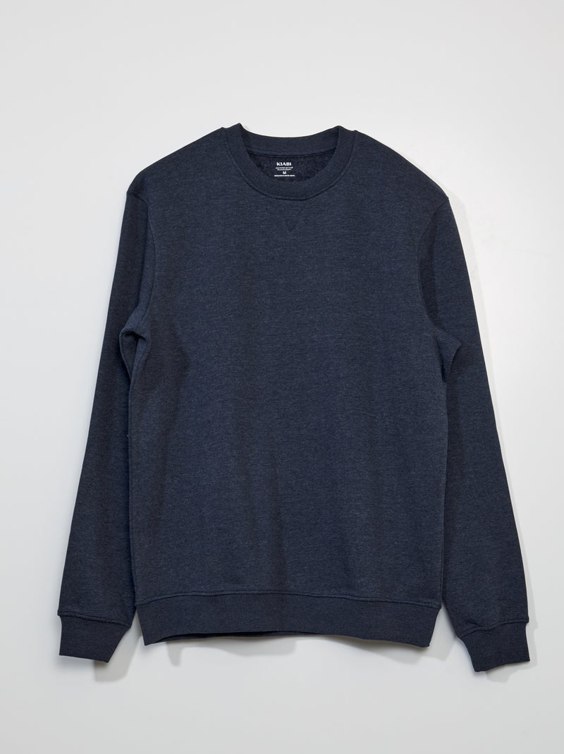 Sweater van joggingstof met ronde hals BLAUW - Kiabi
