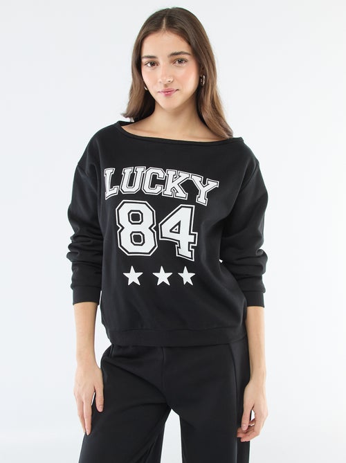 Sweater van joggingstof met sportieve look - Kiabi