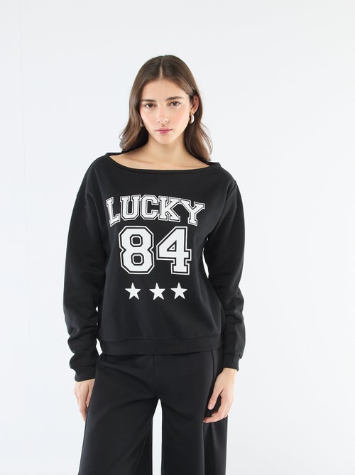 Sweater van joggingstof met sportieve look - Kiabi