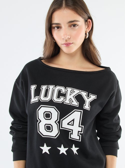 Sweater van joggingstof met sportieve look - Kiabi