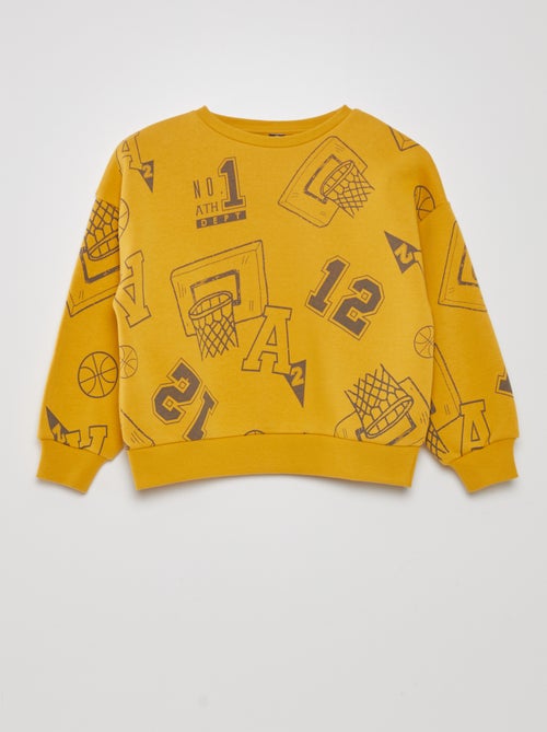 Sweater van joggingstof met tekstopdruk 'Basketball' - Kiabi