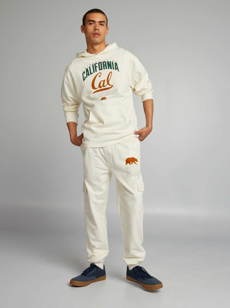 Sweater van joggingstof met tekstopdruk 'California' WIT - Kiabi