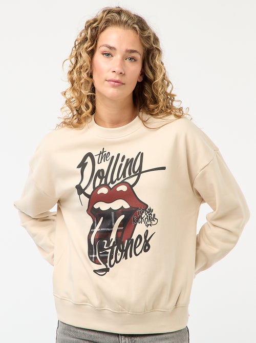 Sweater van joggingstof met 'The Rolling Stones'-print - Kiabi