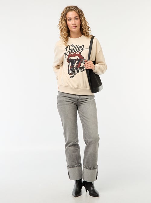 Sweater van joggingstof met 'The Rolling Stones'-print - Kiabi