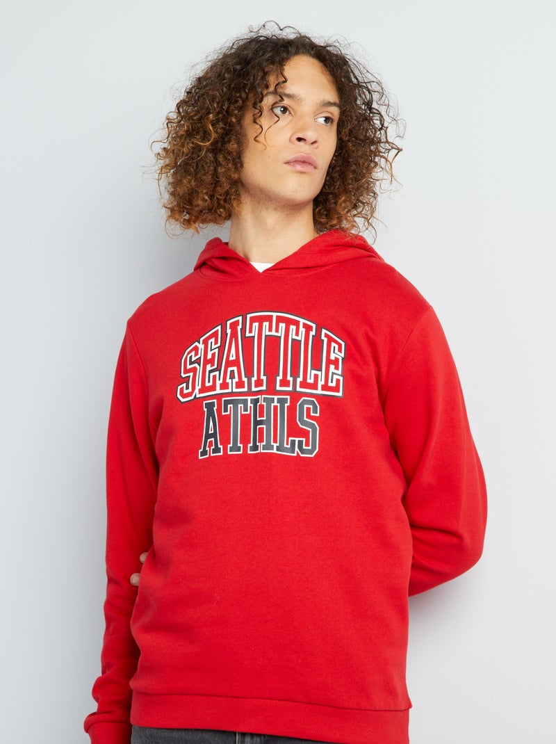 Sweater van joggingstof ROOD - Kiabi
