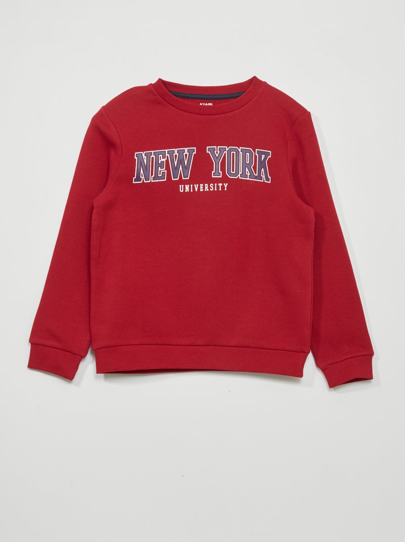 Sweater van joggingstof ROOD - Kiabi