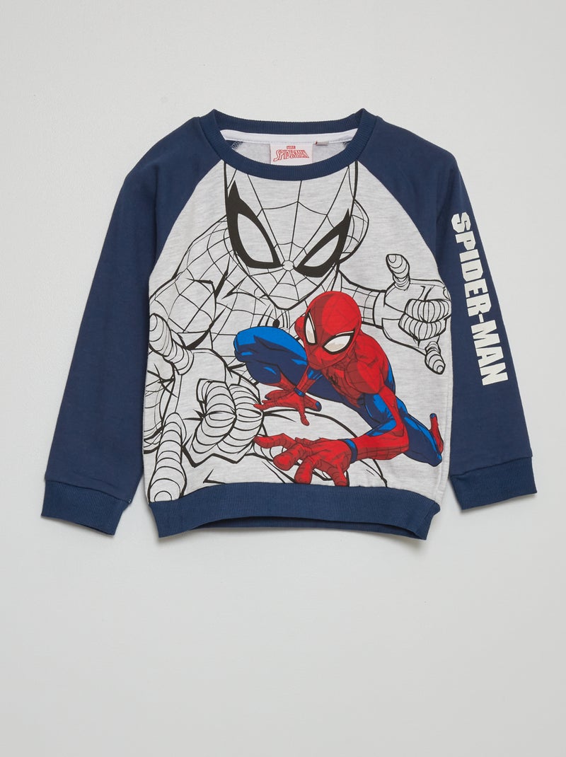 Sweater van joggingstof 'Spider-Man' 'Marvel' grijs / blauw - Kiabi