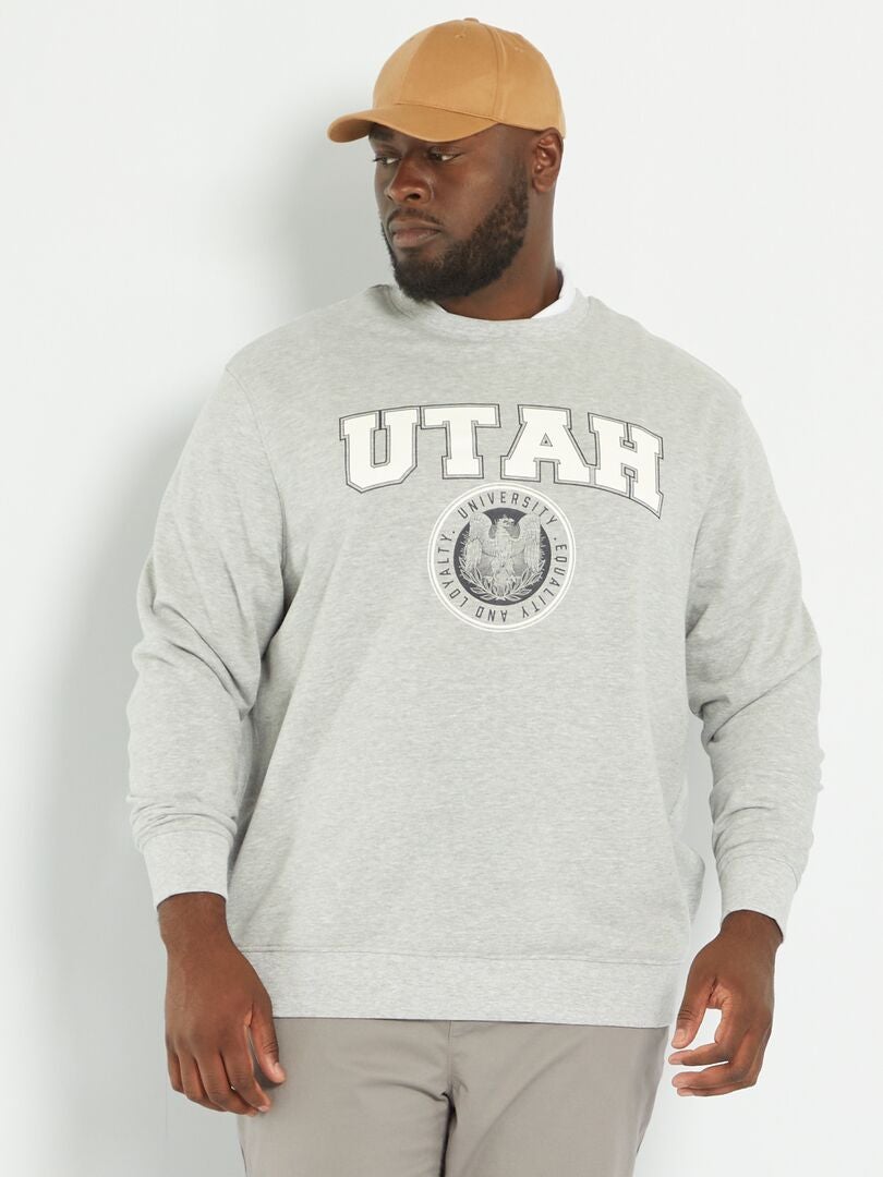 Sweater van joggingstof 'UTAH' GRIJS - Kiabi