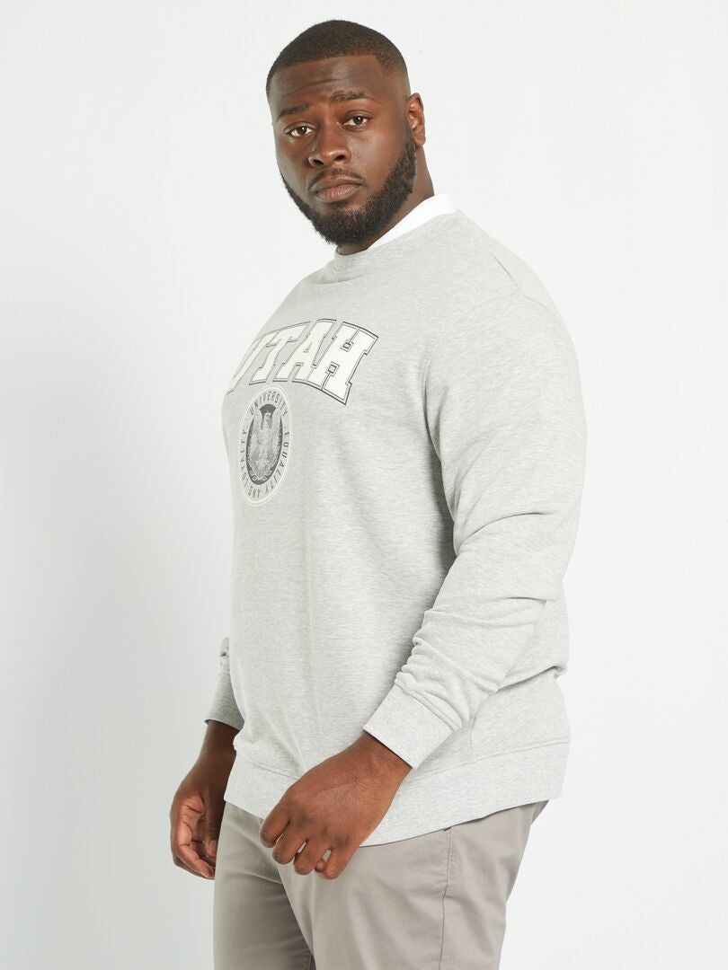Sweater van joggingstof 'UTAH' GRIJS - Kiabi