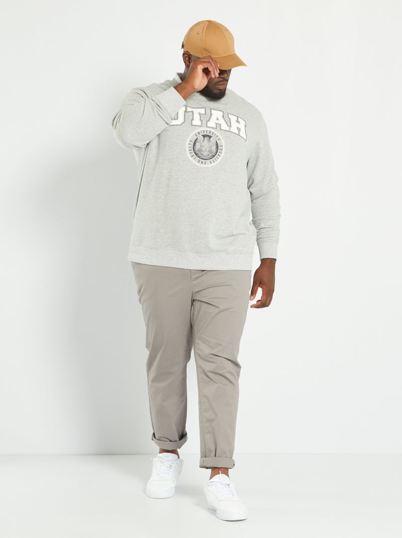 Sweater van joggingstof 'UTAH' GRIJS - Kiabi