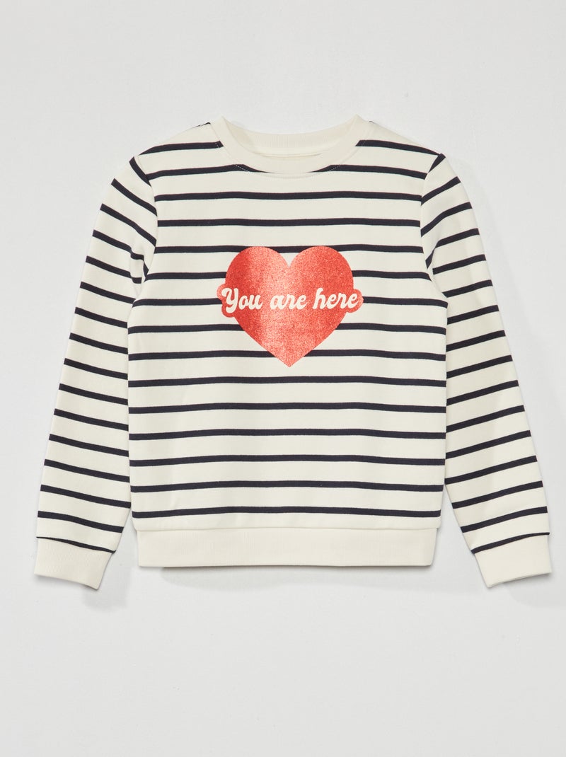 Sweater van joggingstof WIT - Kiabi
