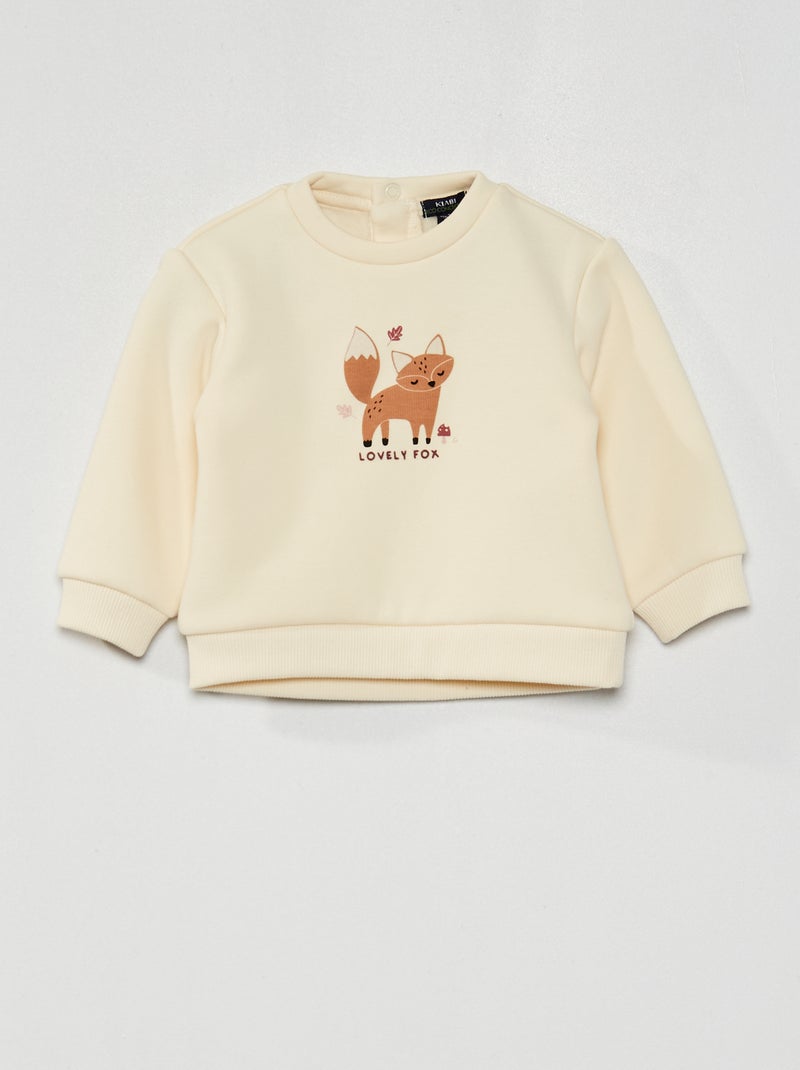 Sweater van joggingstof WIT - Kiabi