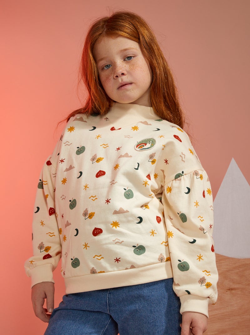 Sweater van joggingstof WIT - Kiabi