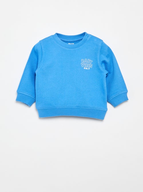 Sweater van lichte fleece met print - Kiabi