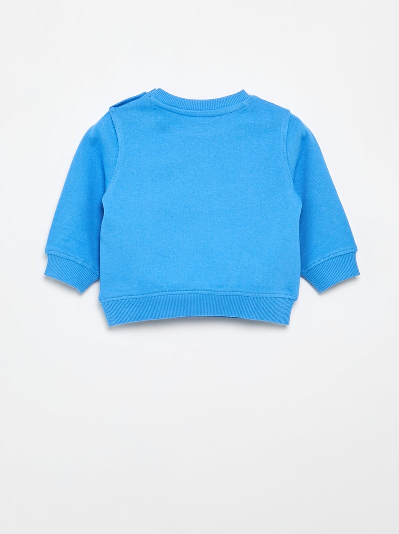 Sweater van lichte fleece met print Blauw - Kiabi