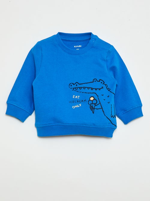 Sweater van lichte fleece met print - Kiabi