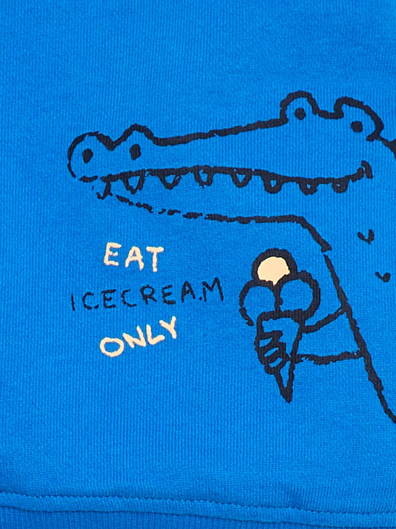 Sweater van lichte fleece met print Blauw - Kiabi