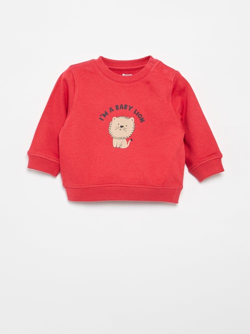 Sweater van lichte fleece met print - Kiabi