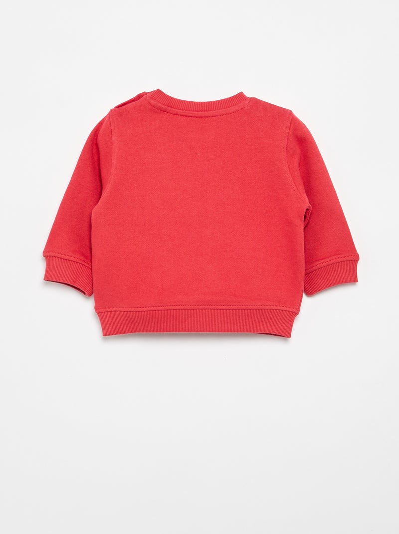 Sweater van lichte fleece met print Rood - Kiabi