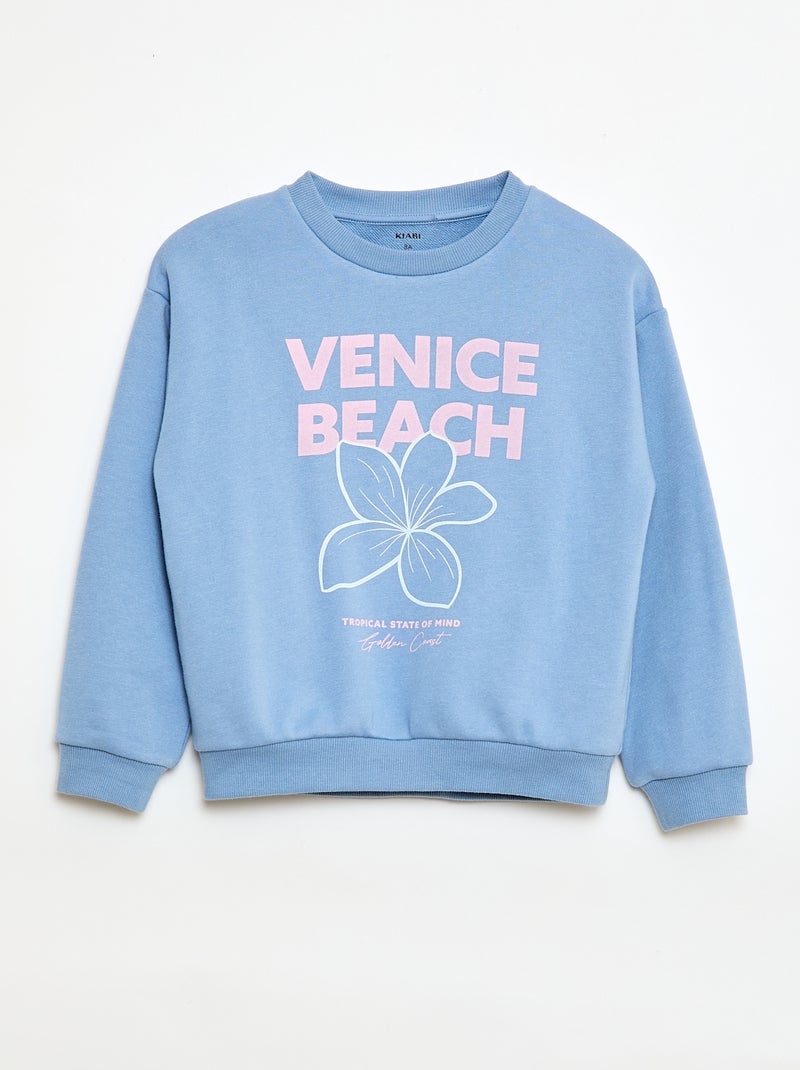 Sweater van lichte joggingstof Blauw - Kiabi