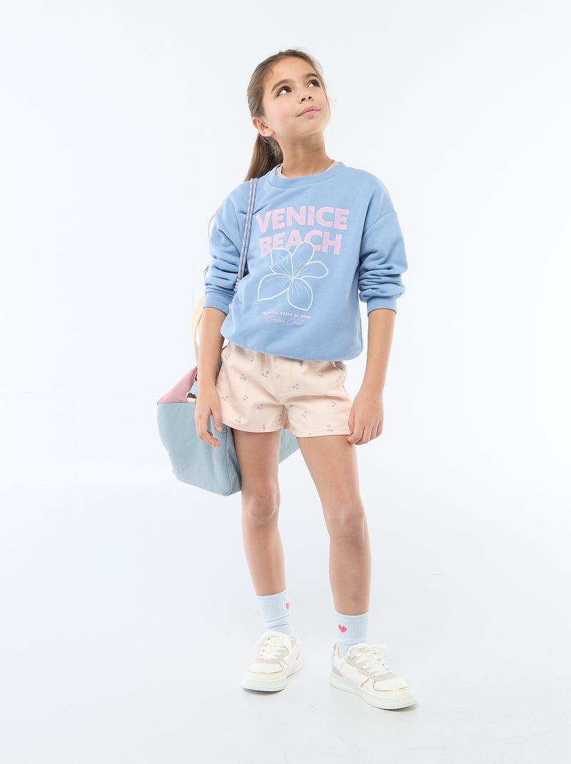 Sweater van lichte joggingstof Blauw - Kiabi