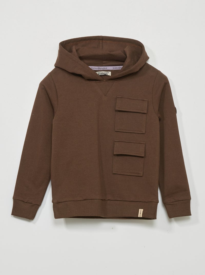 Sweater van lichte joggingstof BRUIN - Kiabi