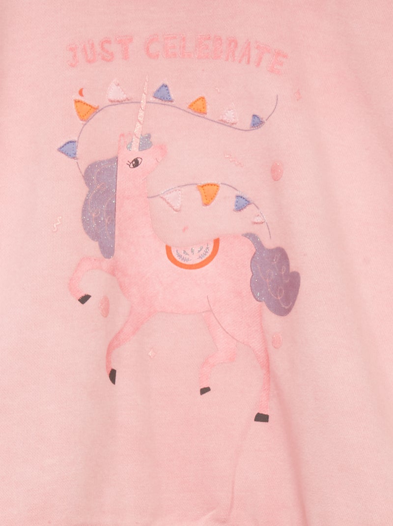 Sweater van lichte joggingstof met print ROSE - Kiabi