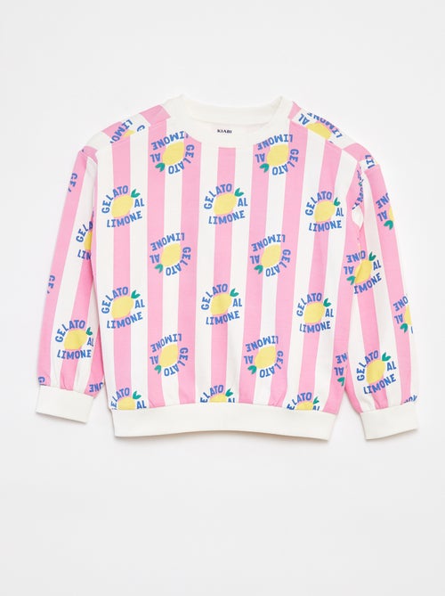 Sweater van lichte joggingstof met print - Kiabi