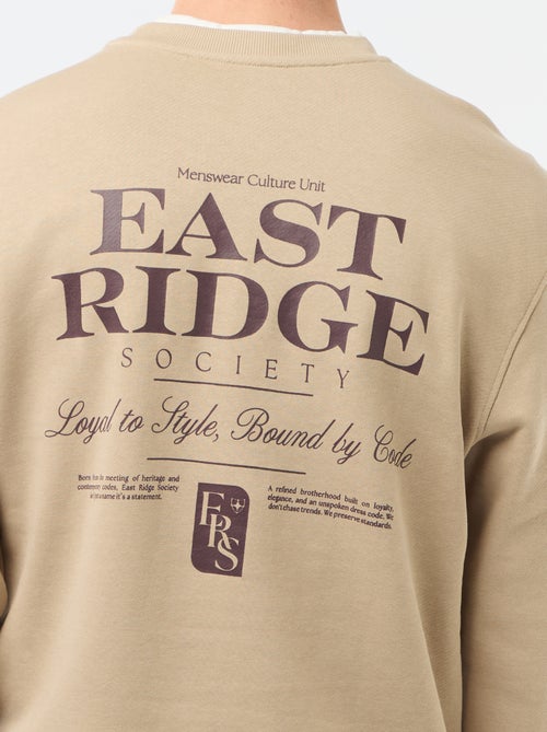 Sweater van lichte joggingstof met print voor- en achterkant - Kiabi